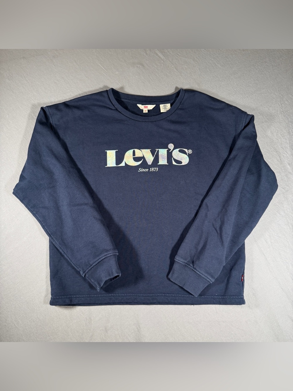 Levi's Since 1873 Cropped Sweatshirt Navy Sz XS